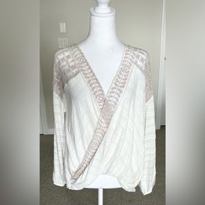 EUC Free People Valley City Top Size Small Color Ivory